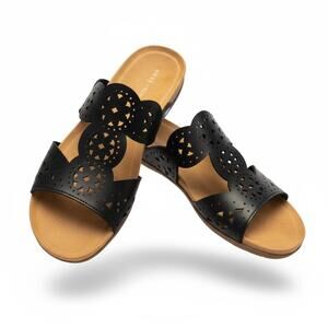 Easy Spirit Brixton 3 - Black Cutout Slide Sandals - SIZES 5 - 7.5 and 11 - NEW